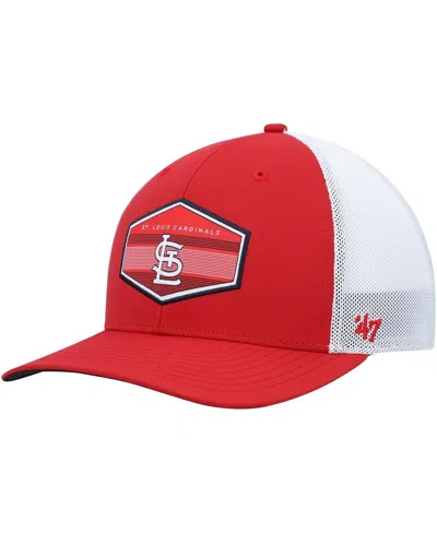 47 Brand Men's ' Red, White St. Louis Cardinals Burgess Trucker Snapback Hat In Red,white