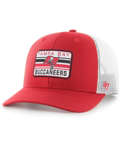 47 Brand Men's ' Red, White Tampa Bay Buccaneers Drifter Adjustable Trucker Hat In Red,white