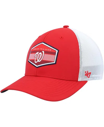 47 Brand Men's ' Red, White Washington Nationals Spring Training Burgess Trucker Snapback Hat In Red,white