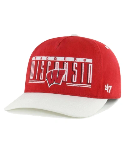 47 Brand Men's ' Red Wisconsin Badgers Double Header Hitch Adjustable Hat