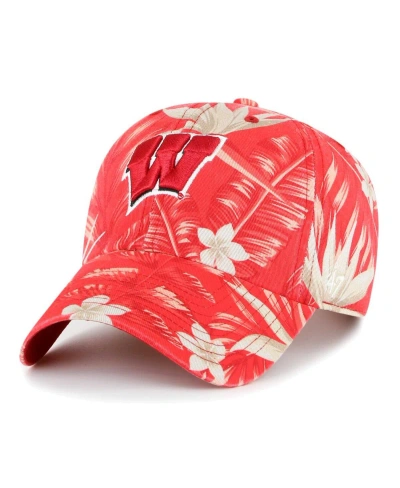 47 Brand Men's ' Red Wisconsin Badgers Tropicalia Clean Up Adjustable Hat