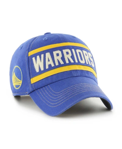 47 Brand Men's ' Royal Distressed Golden State Warriors Quick Snap Clean Up Adjustable Hat