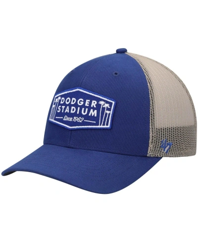 47 Brand Men's ' Royal, Natural Los Angeles Dodgers Dodger Stadium Local Haven Trucker Snapback Hat In Royal,natural