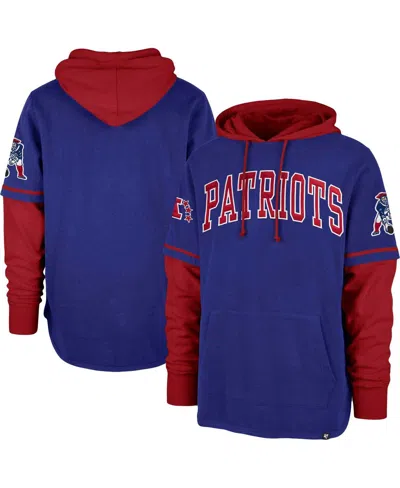 47 Brand Men's ' Royal New England Patriots Shortstop Pullover Hoodie