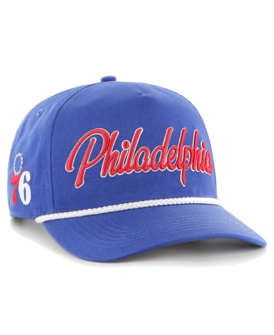 47 Brand Men's ' Royal Philadelphia 76ers Overhand Logo Hitch Adjustable Hat
