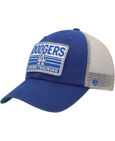 47 Brand Men's ' Royal, Tan Los Angeles Dodgers Four Stroke Clean Up Trucker Snapback Hat In Royal,tan