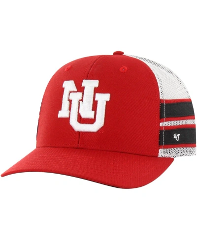 47 Brand Men's ' Scarlet Distressed Nebraska Huskers Straight Eight Adjustable Trucker Hat