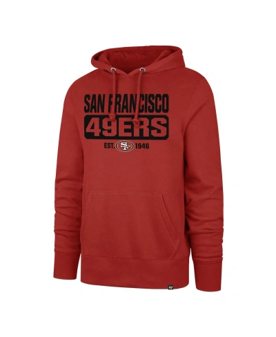 47 Brand Men's ' Scarlet San Francisco 49ers Box Out Headline Pullover Hoodie
