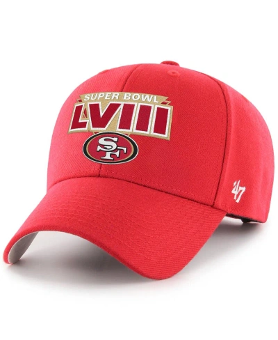 47 Brand Men's ' Scarlet San Francisco 49ers Super Bowl Lviii Mvp Adjustable Hat