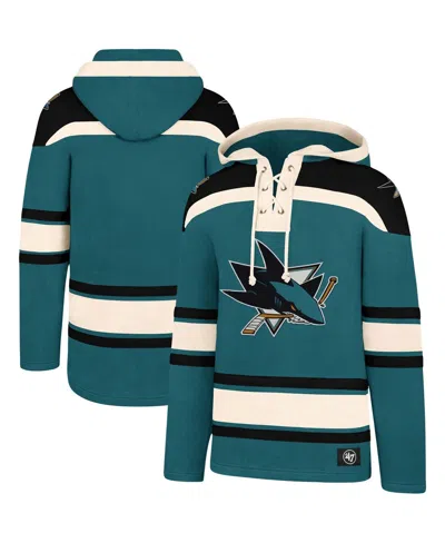 47 Brand Men's ' Teal, Black San Jose Sharks Superior Lacer Pullover Hoodie In Teal,black