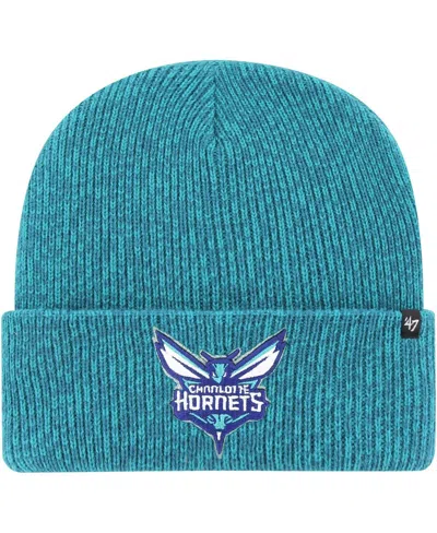 47 Brand Men's ' Turquoise Charlotte Hornets Brain Freeze Cuffed Knit Hat