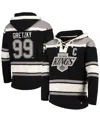 47 Brand Men's ' Wayne Gretzky Black Los Angeles Kings Retired Player Name And Number Lacer Pullover In Black