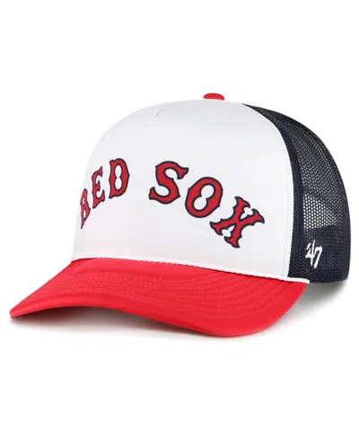 47 Brand Men's ' White Boston Red Sox Foam Front Script Trucker Snapback Hat