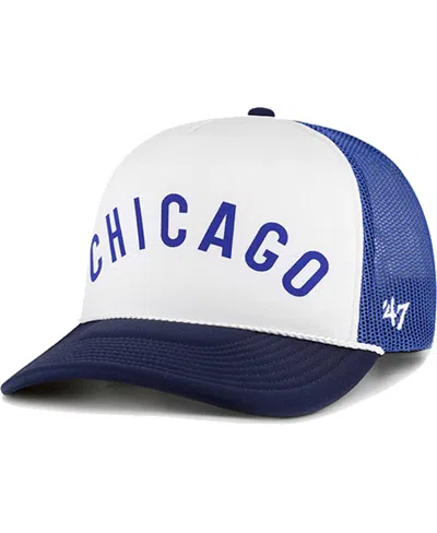 47 Brand Men's ' White Chicago Cubs Foam Front Script Trucker Snapback Hat