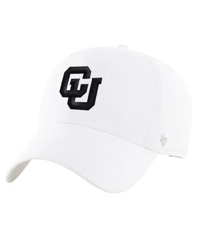 47 Brand Men's ' White Distressed Colorado Buffaloes Vintage-like Clean Up Adjustable Hat