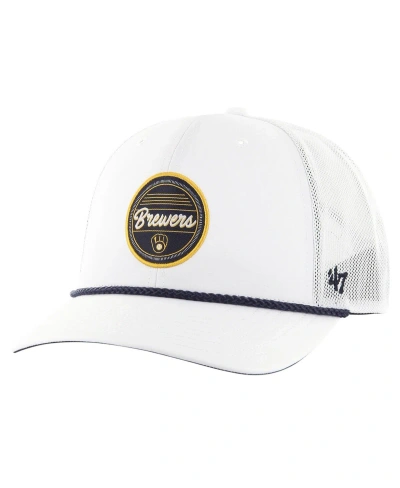 47 Brand Men's ' White Milwaukee Brewers Fairway Trucker Adjustable Hat