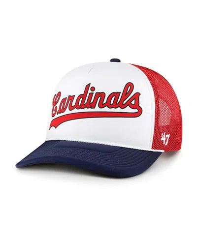 47 Brand Men's ' White St. Louis Cardinals Foam Front Script Trucker Snapback Hat