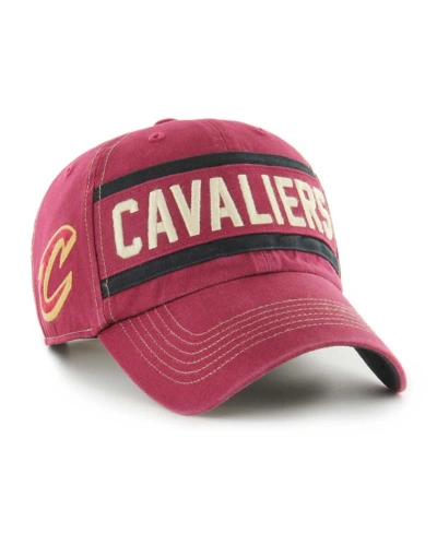 47 Brand Men's ' Wine Distressed Cleveland Cavaliers Quick Snap Clean Up Adjustable Hat
