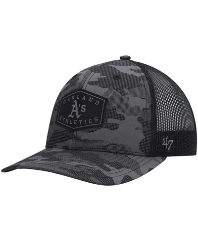47 Brand Men's '47 Charcoal Oakland Athletics Tonal Camo Convoy Trucker Snapback Hat