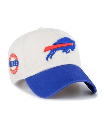 47 Brand Men's '47 Cream, Royal Buffalo Bills Sidestep Clean Up Adjustable Hat In Cream,royal