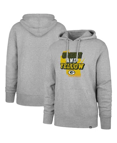 47 Brand Men's '47 Heather Gray Green Bay Packers Team Headline Pullover Hoodie In Heathered Gray