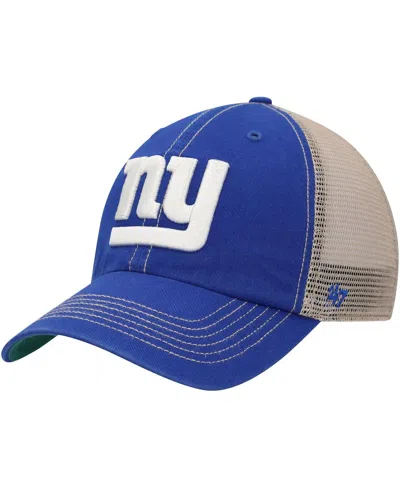 47 Brand Men's '47 Royal/natural New York Giants Trawler Trucker Clean Up Snapback Hat In Royal,natural
