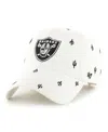 47 Brand Men's And Women's ' White Las Vegas Raiders Confetti Clean Up Adjustable Hat In White