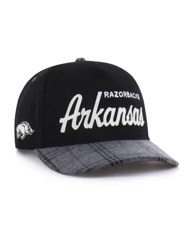 47 Brand Men's And Women's Black Arkansas Razorbacks Windowpane Plaid Collection Hitch Adjustable Hat In Multi