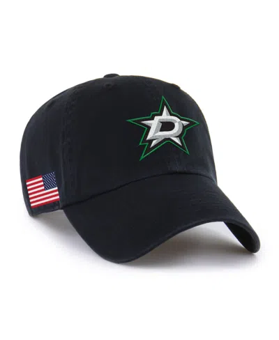 47 Brand Men's And Women's Black Dallas Stars Heritage Flag Clean Up Adjustable Hat