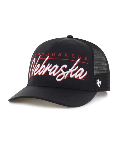 47 Brand Men's And Women's Black Nebraska Huskers Brrâ° Condor Mesh Hitch Adjustable Hat