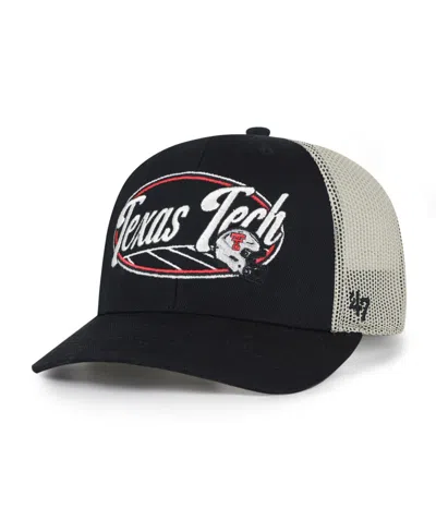 47 Brand Men's And Women's Black Texas Tech Red Raiders Enfield Adjustable Trucker Hat
