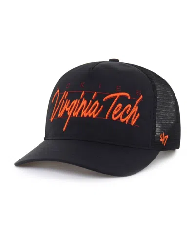 47 Brand Men's And Women's Black Virginia Tech Hokies Brrâ° Condor Mesh Hitch Adjustable Hat