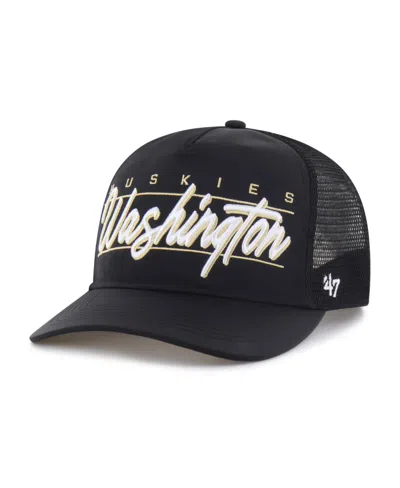 47 Brand Men's And Women's Black Washington Huskies Brrrâ° Condor Mesh Hitch Adjustable Hat