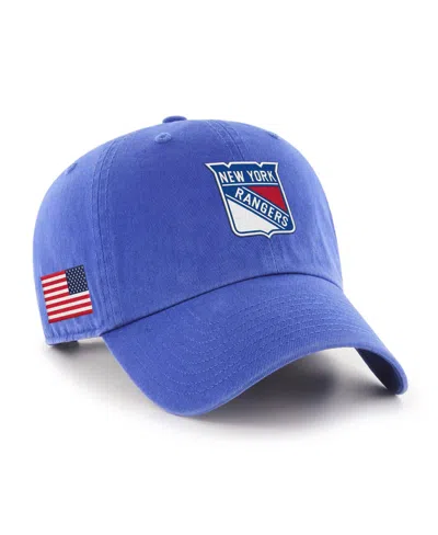 47 Brand Men's And Women's Blue New York Rangers Heritage Flag Clean Up Adjustable Hat