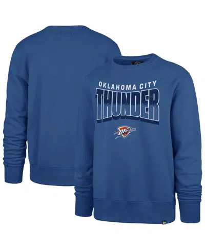 47 Brand Men's And Women's Blue Oklahoma City Thunder Brush By Headline Crewneck Sweatshirt