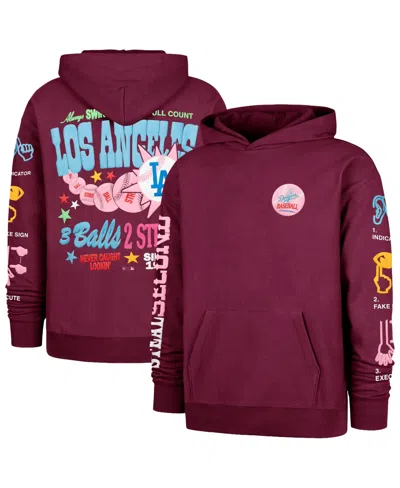 47 Brand Men's And Women's Burgundy Los Angeles Dodgers Earl Foundation Hoodie
