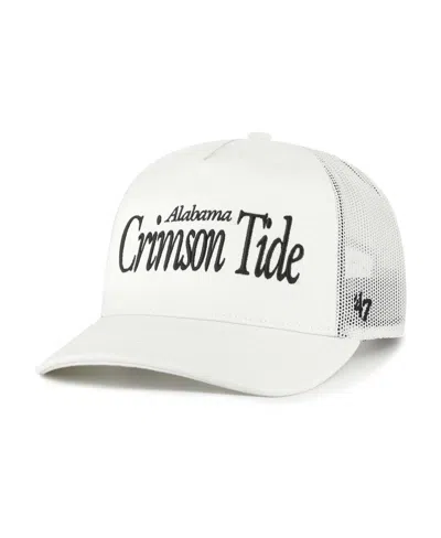 47 Brand Men's And Women's Cream Alabama Crimson Tide Foundation Script Adjustable Trucker Hat