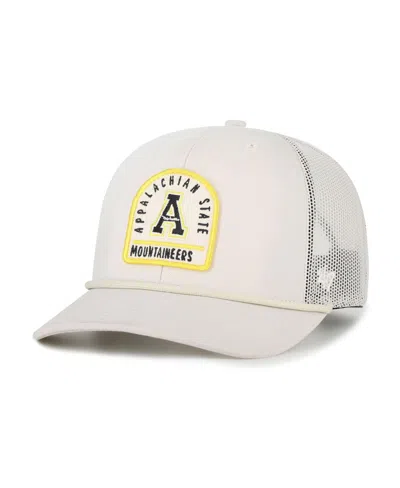 47 Brand Men's And Women's Cream Appalachian State Mountaineers Core Inline Gravestone Adjustable Trucker Hat In White