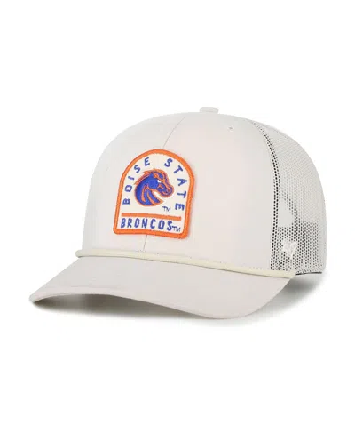 47 Brand Men's And Women's Cream Boise State Broncos Core Inline Gravestone Adjustable Trucker Hat In Gray