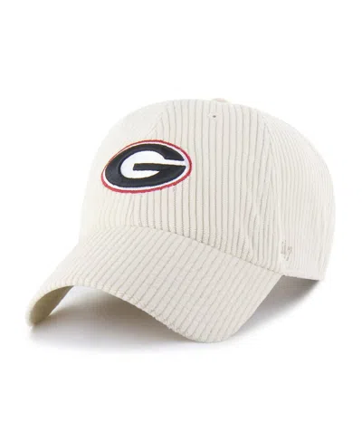 47 Brand Men's And Women's Cream Georgia Bulldogs Luminance Mellow Clean Up Adjustable Hat In White