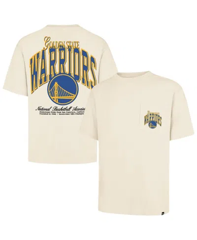 47 Brand Men's And Women's Cream Golden State Warriors Crossover Collection Foundation Pocket T-shirt In White