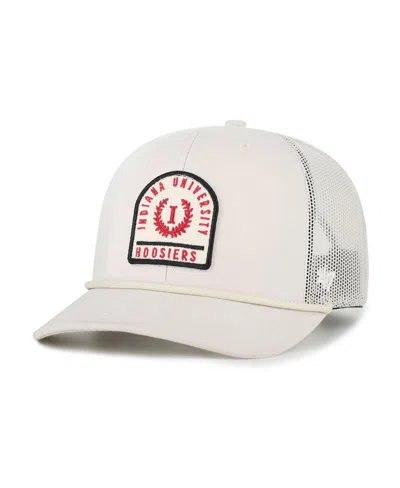 47 Brand Men's And Women's Cream Indiana Hoosiers Core Inline Gravestone Adjustable Trucker Hat In White