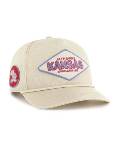 47 Brand Men's And Women's Cream Kansas Jayhawks Outdoorsmen Cairn Hitch Adjustable Hat In Neutral