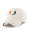 47 Brand Men's And Women's Cream Miami Hurricanes Luminance Mellow Clean Up Adjustable Hat In White