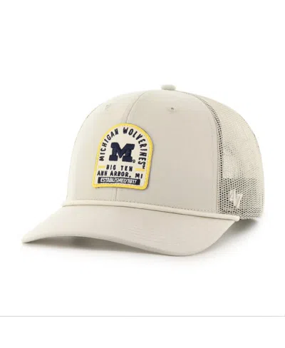 47 Brand Men's And Women's Cream Michigan Wolverines Core Inline Gravestone Adjustable Trucker Hat In Neutral