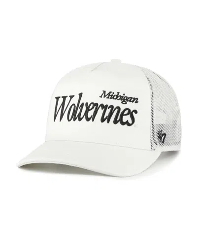 47 Brand Men's And Women's Cream Michigan Wolverines Foundation Script Adjustable Trucker Hat