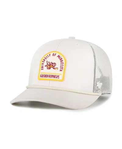 47 Brand Men's And Women's Cream Minnesota Golden Gophers Core Inline Gravestone Adjustable Trucker Hat In White