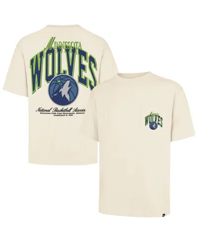 47 Brand Men's And Women's Cream Minnesota Timberwolves Crossover Collection Foundation Pocket T-shirt In Multi