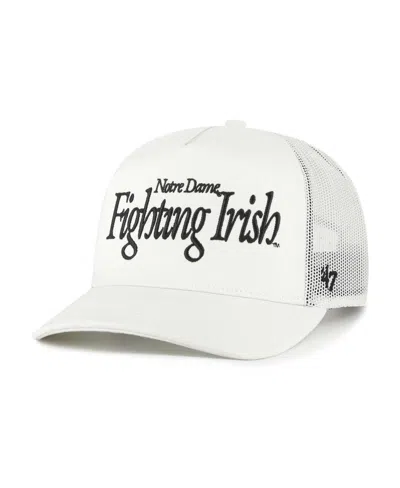 47 Brand Men's And Women's Cream Notre Dame Fighting Irish Foundation Script Adjustable Trucker Hat