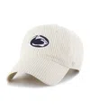 47 Brand Men's And Women's Cream Penn State Nittany Lions Luminance Mellow Clean Up Adjustable Hat In White